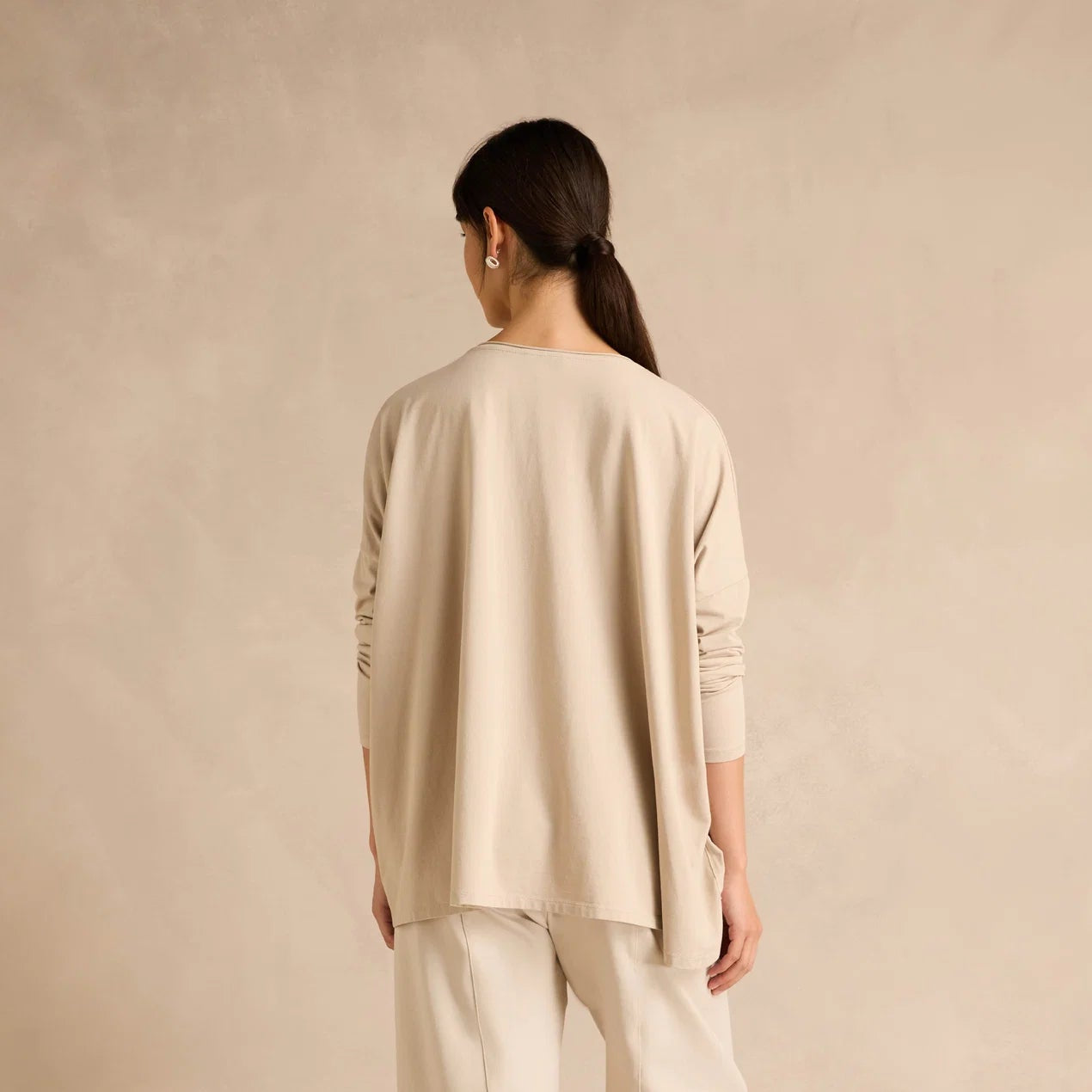 Cotton Jersey Pocket Top - Ecru