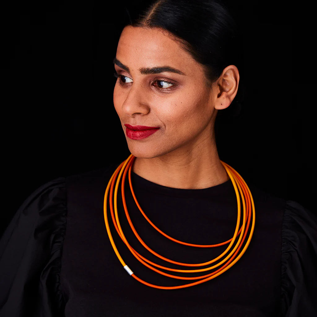 Super String Necklace - Apricot & Orange