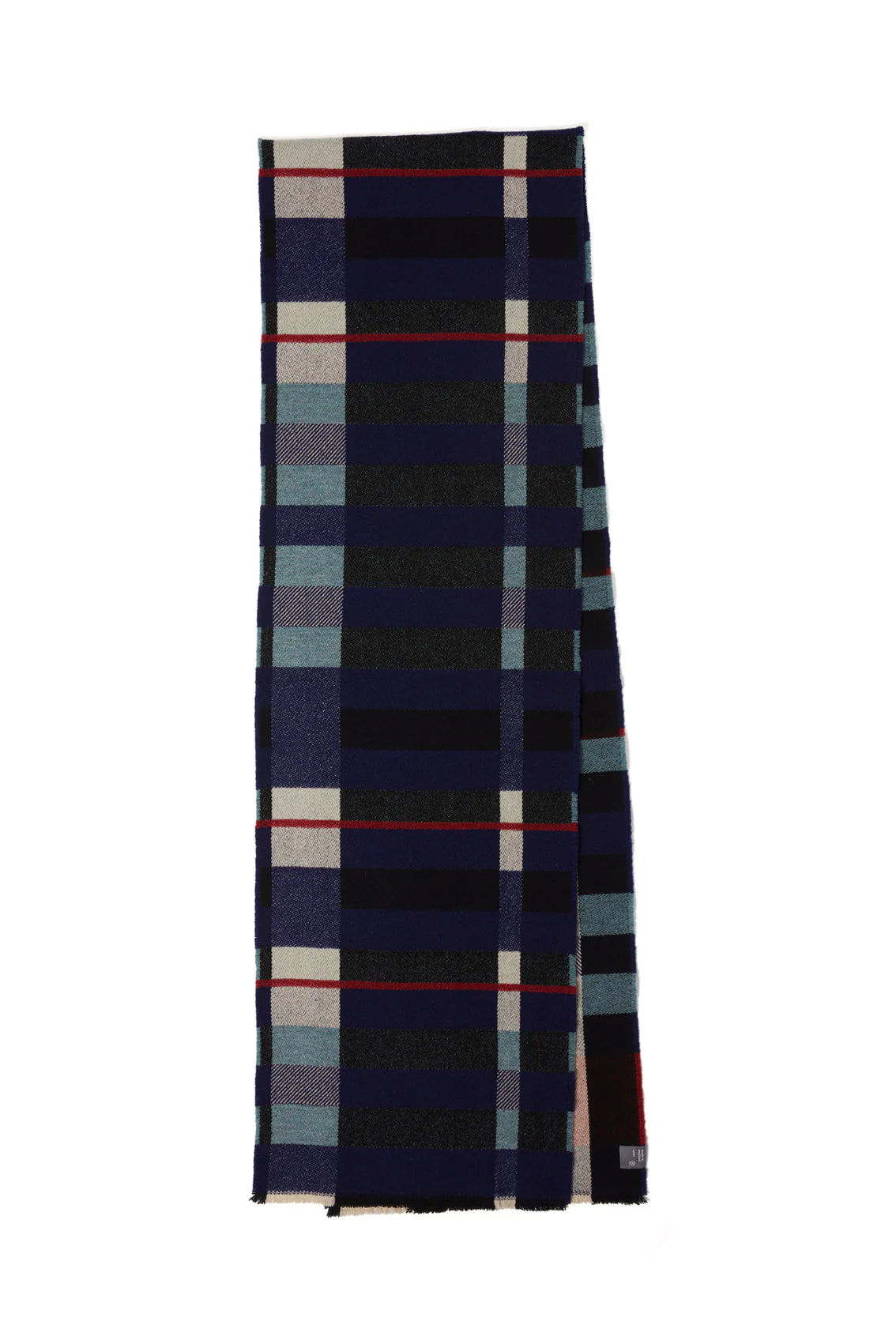 Plaid patterned scarf on a white background