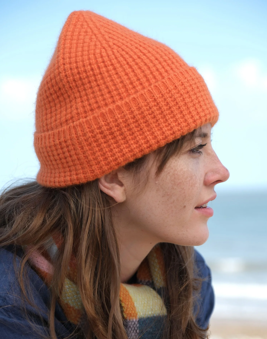 Tuck Stripe Beanie - Orange Glow
