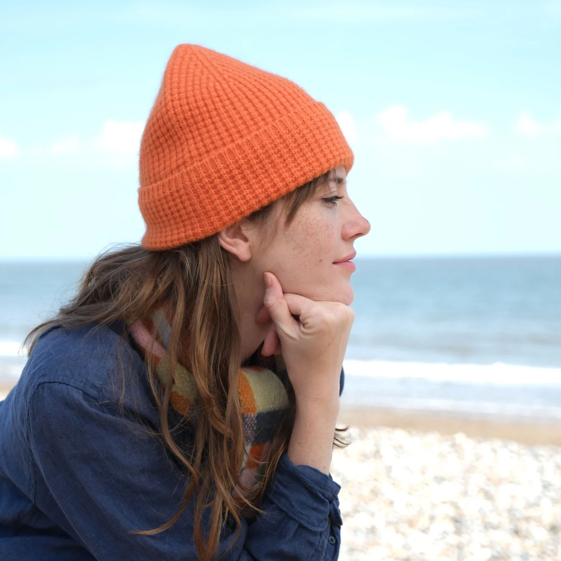 Tuck Stripe Beanie - Orange Glow