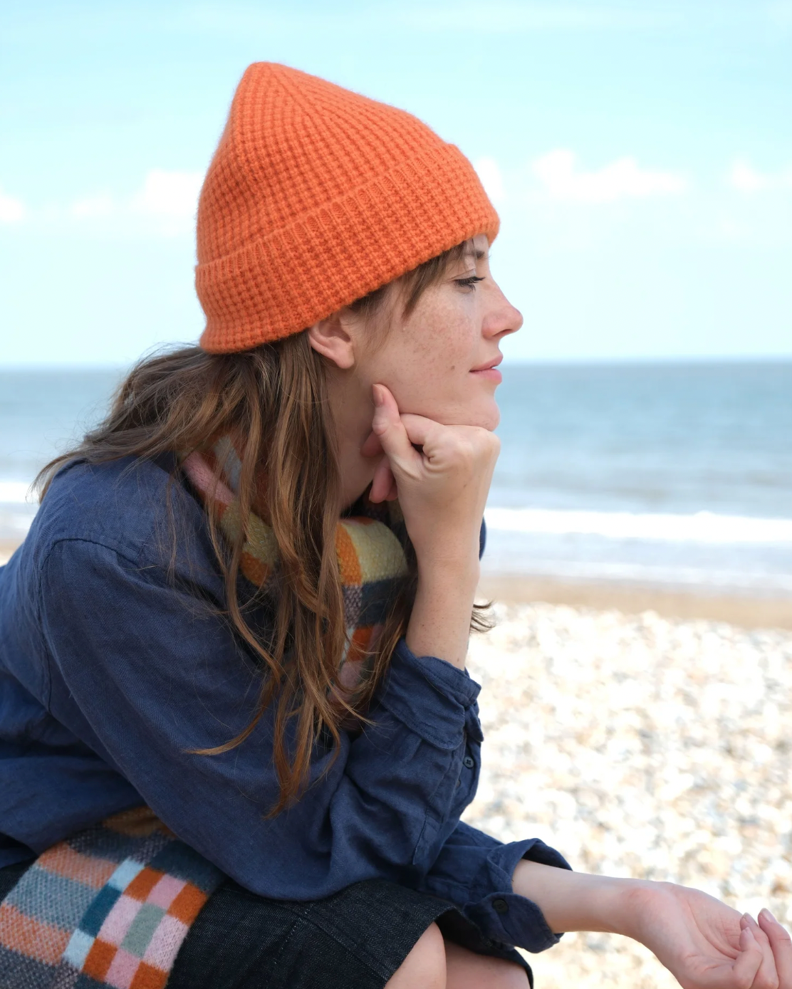 Tuck Stripe Beanie - Orange Glow