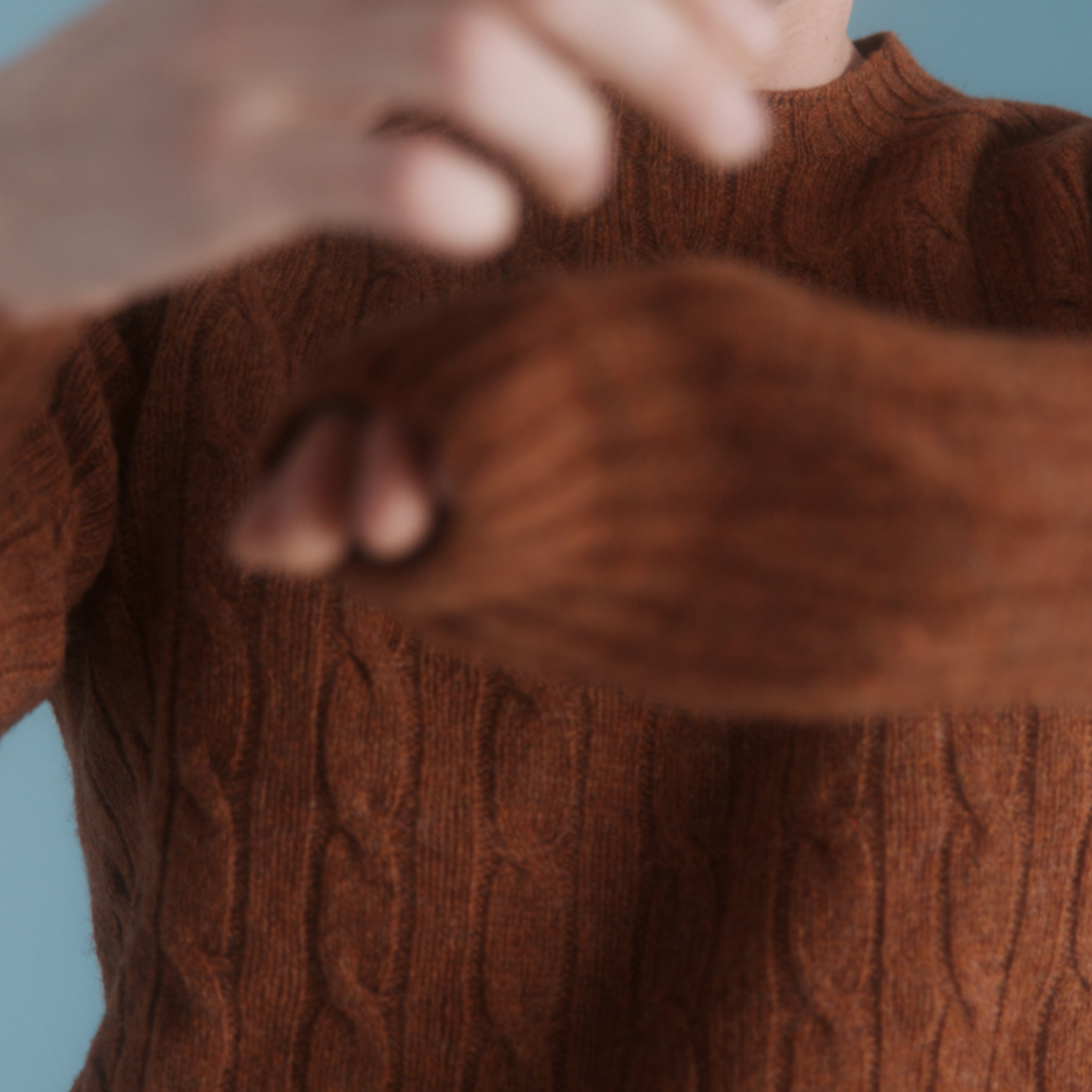 Men's Cable Knit Jumper - Whisky