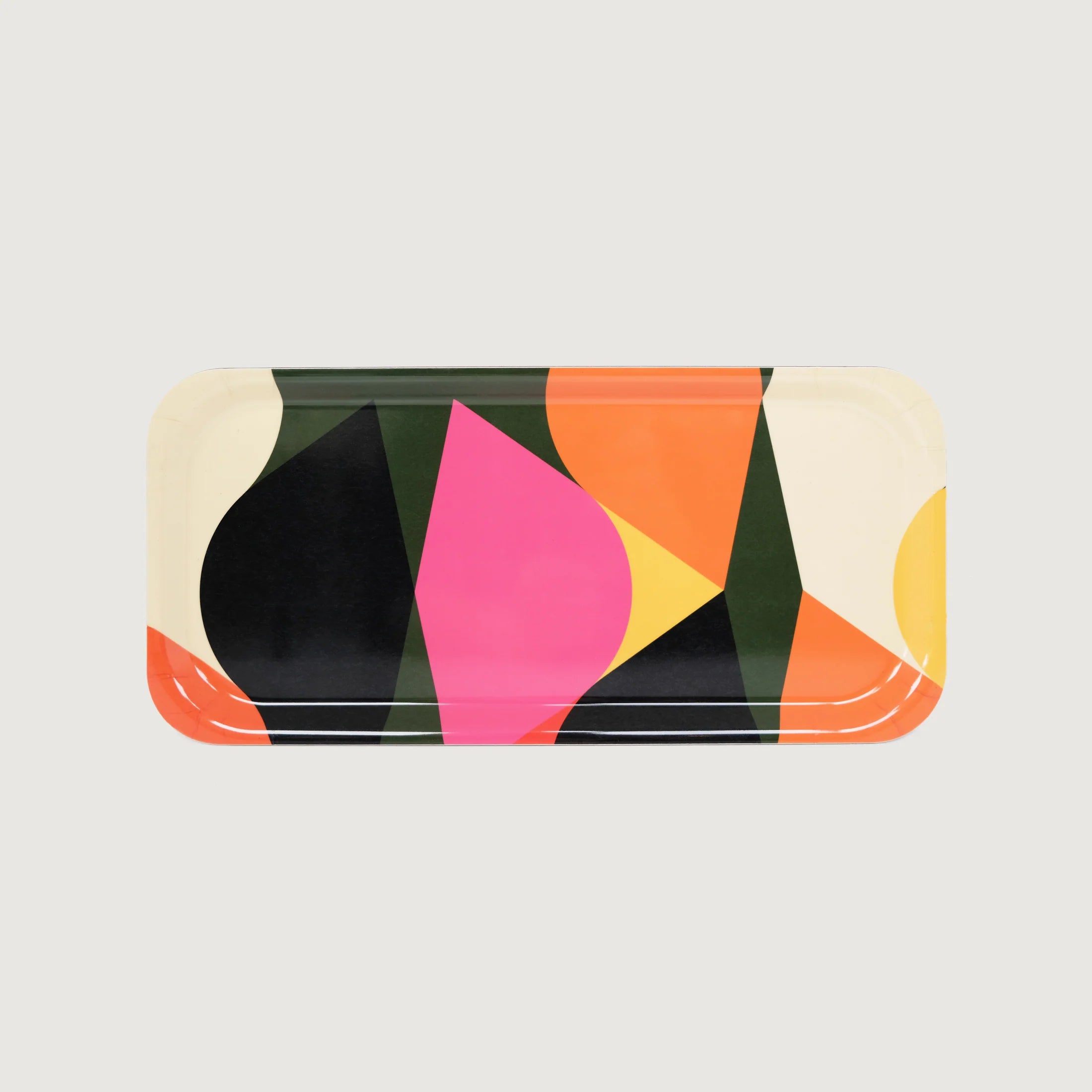 Colorful geometric patterned wallet on a light gray background
