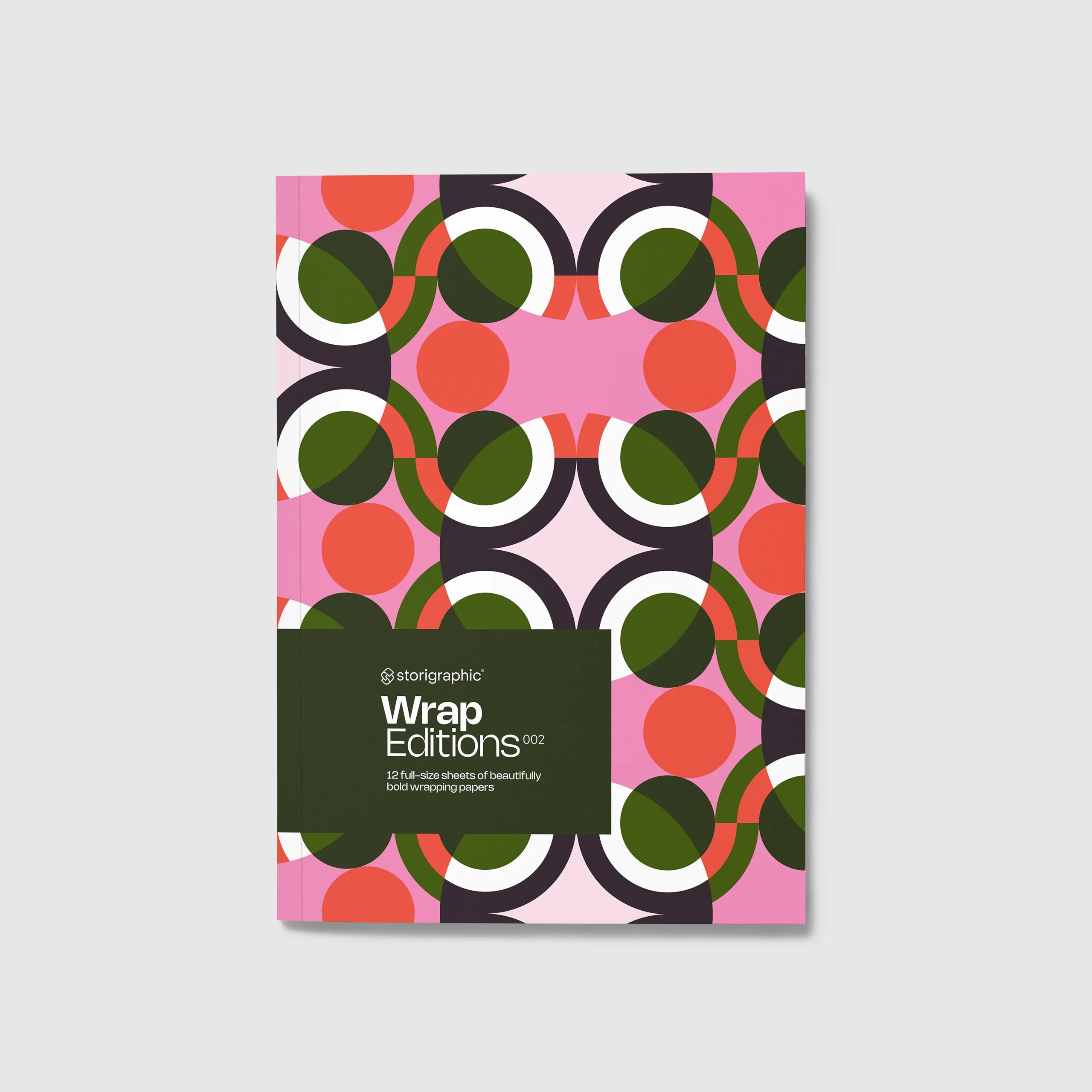 Storigraphic Wrap Editions packaging with geometric pattern on a light gray background