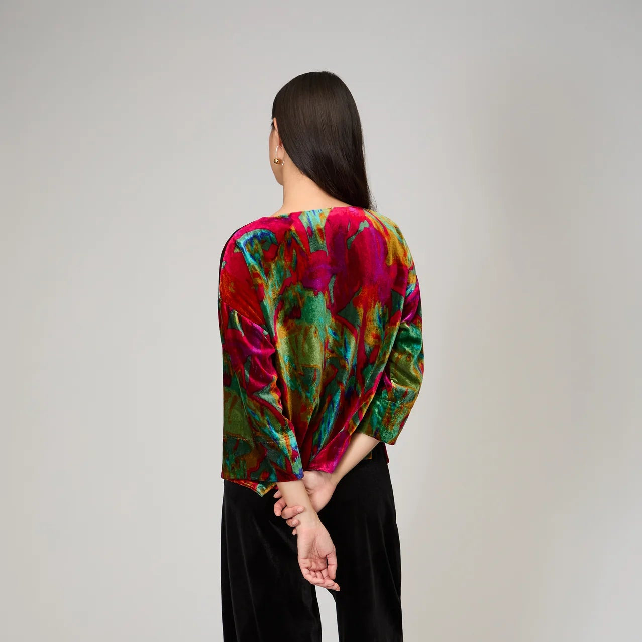 Velvet Blurred Botanicals Top - Multi