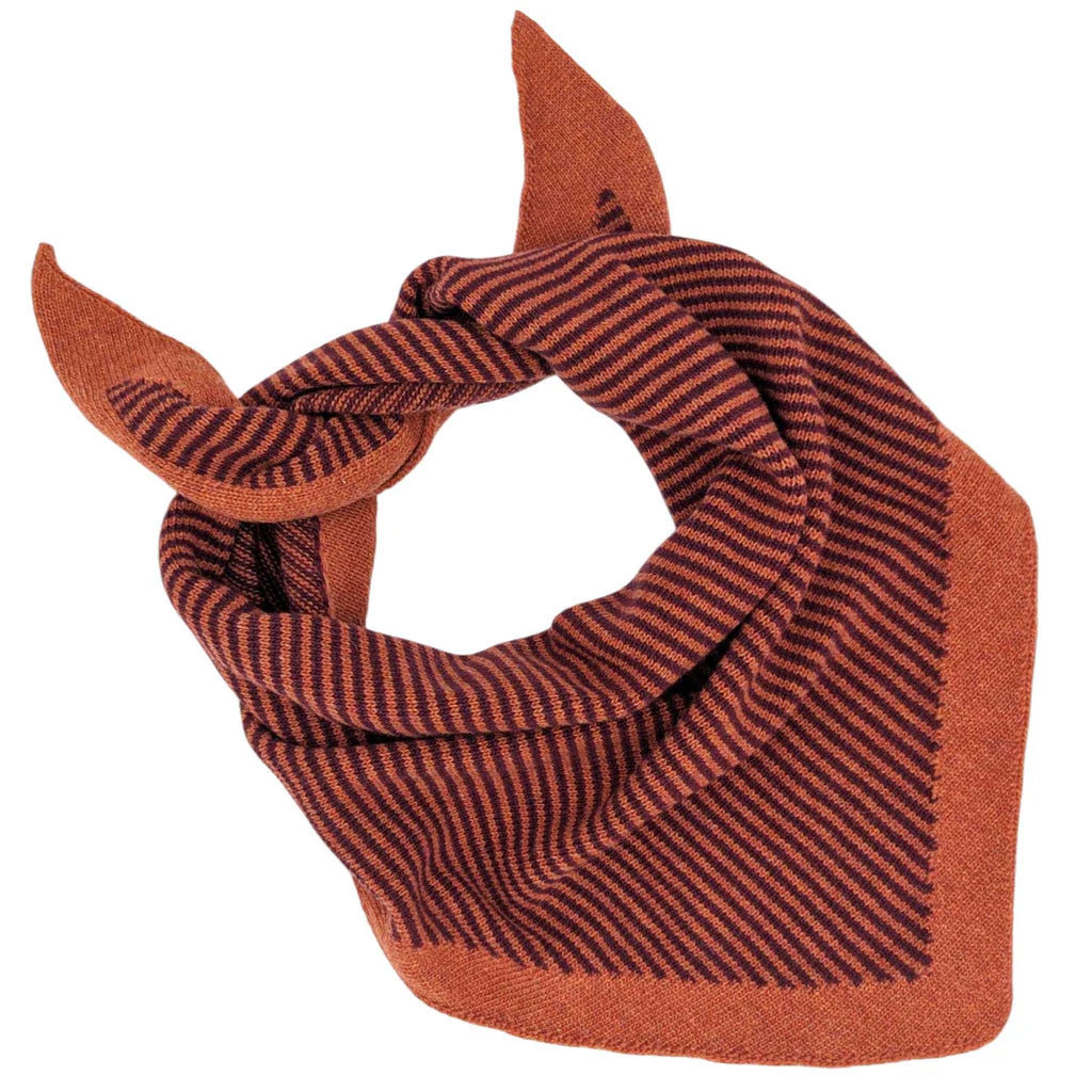 Triangle Neck Scarf - Rust & Dark
