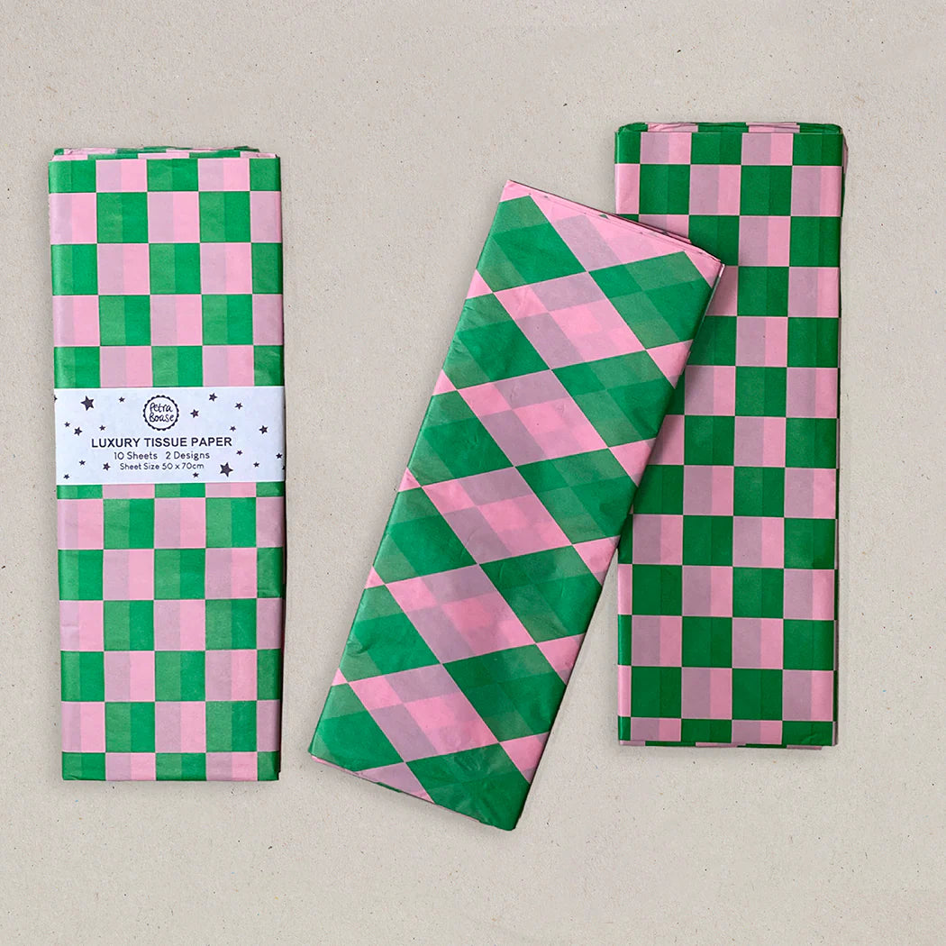 Luxury Tissue Paper - Bright Green and Pink