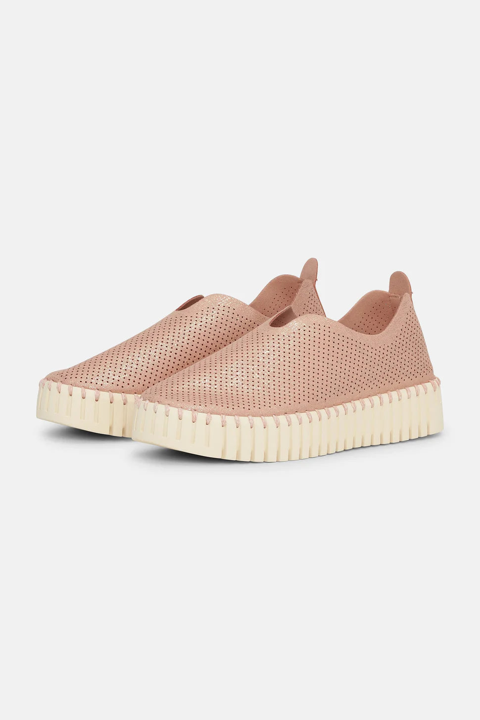 Platform Tulip Sko Glitter - Adobe Rose Pearled Ivory