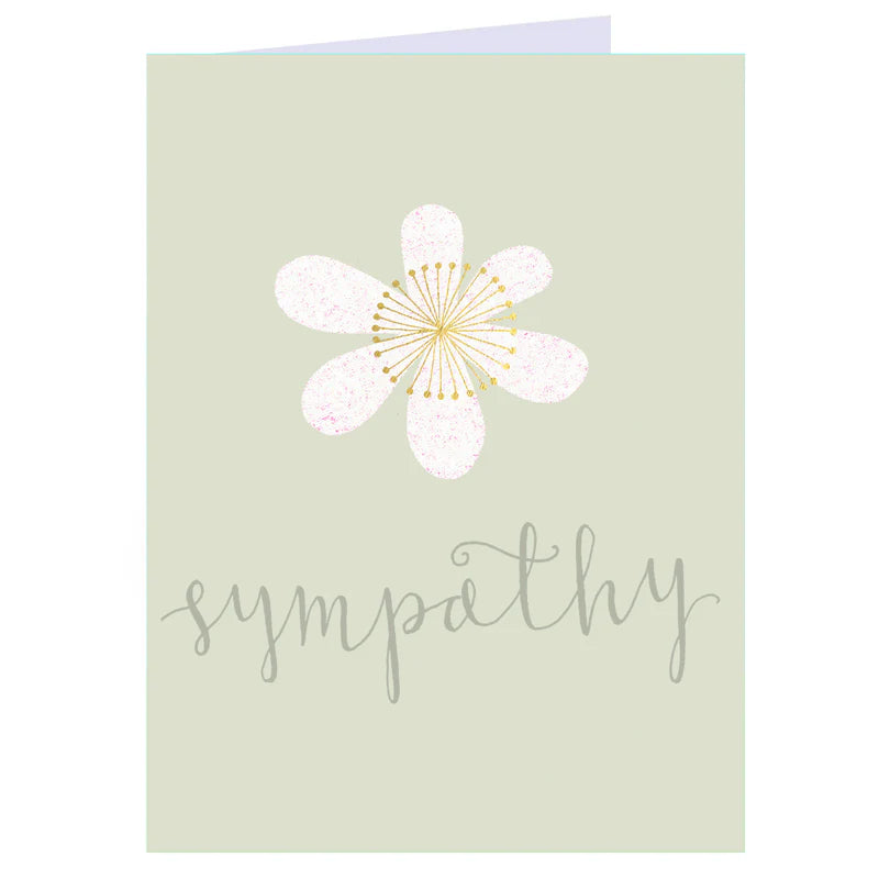 With Sympathy Card - Foiled Flower