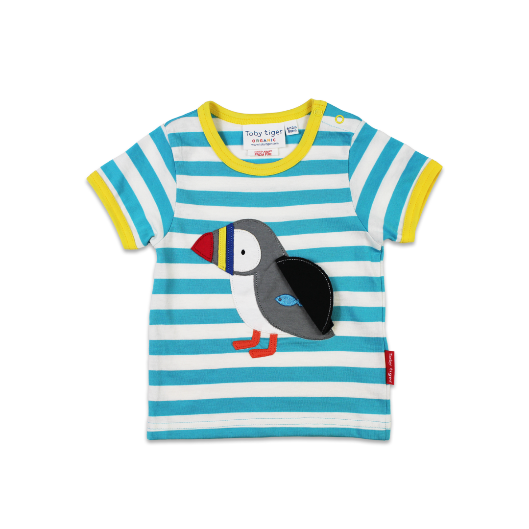 Organic Puffin Applique T-shirt