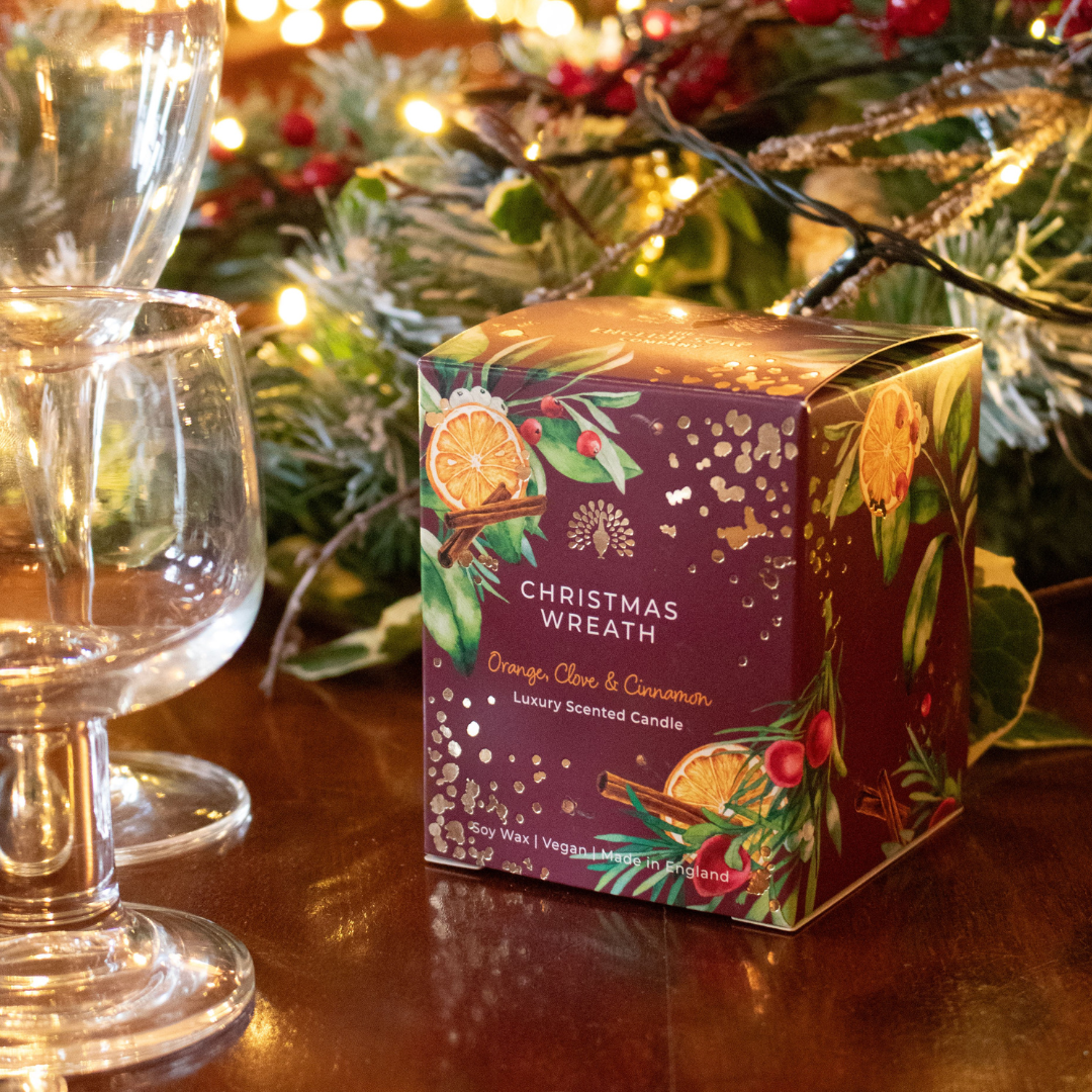 Christmas Wreath Candle - Orange, Clove & Cinnamon