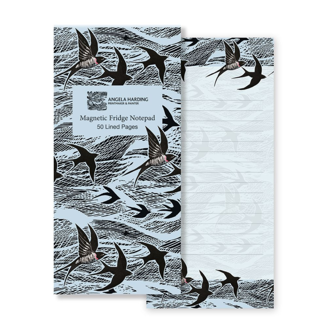 Magnetic fridge notepad with 50 lined pages.