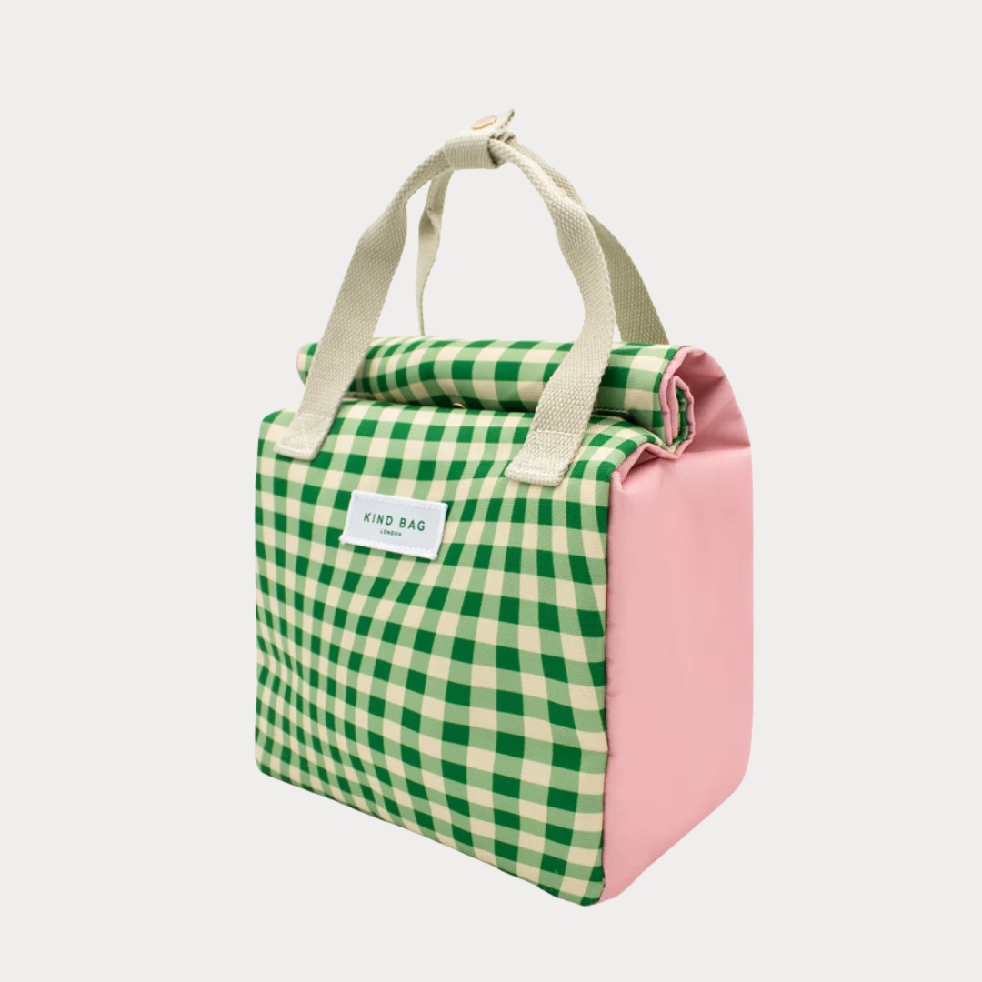 Lunch Bag - Distorted Gingham Green