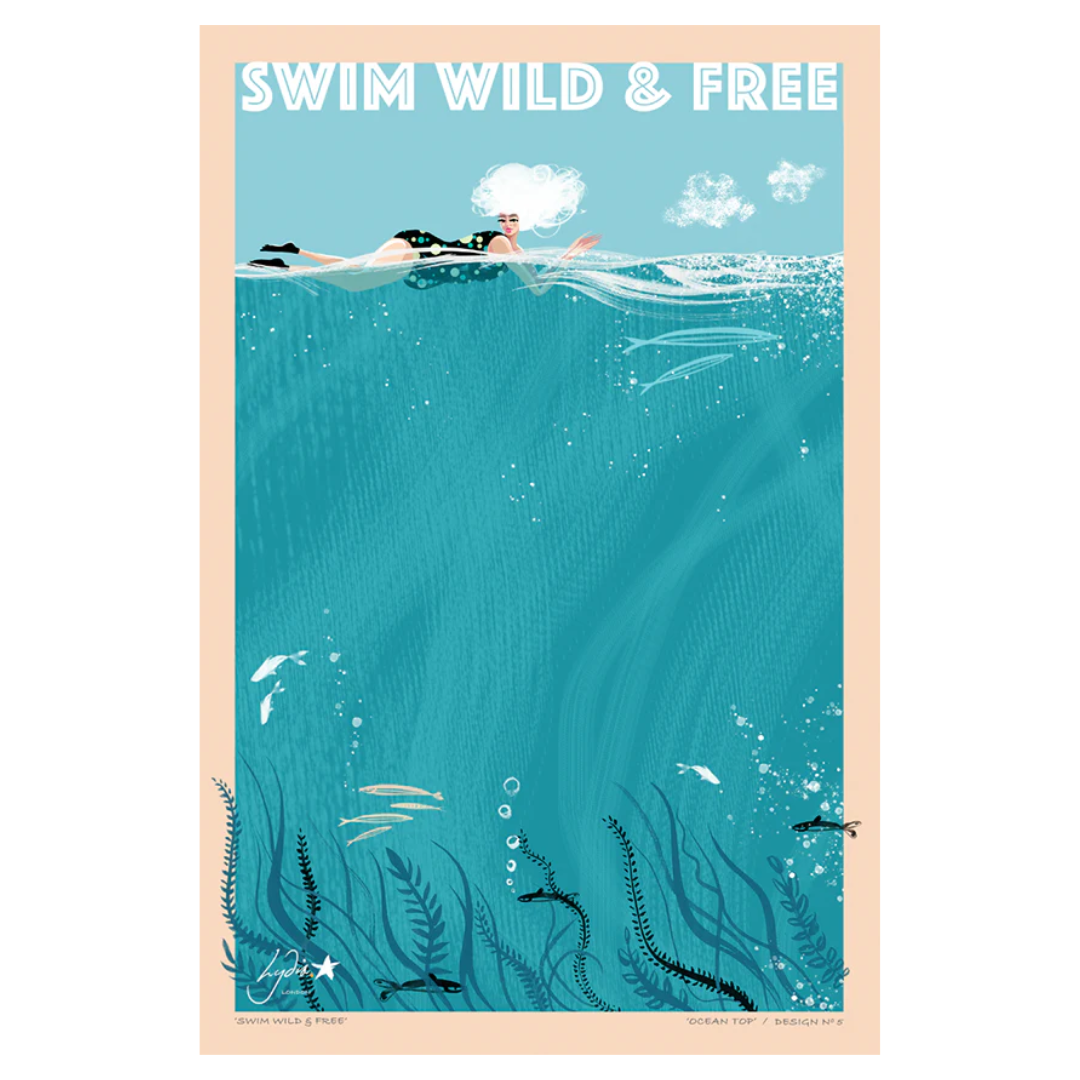 Swim Wild & Free - Ocean Top Tea Towel