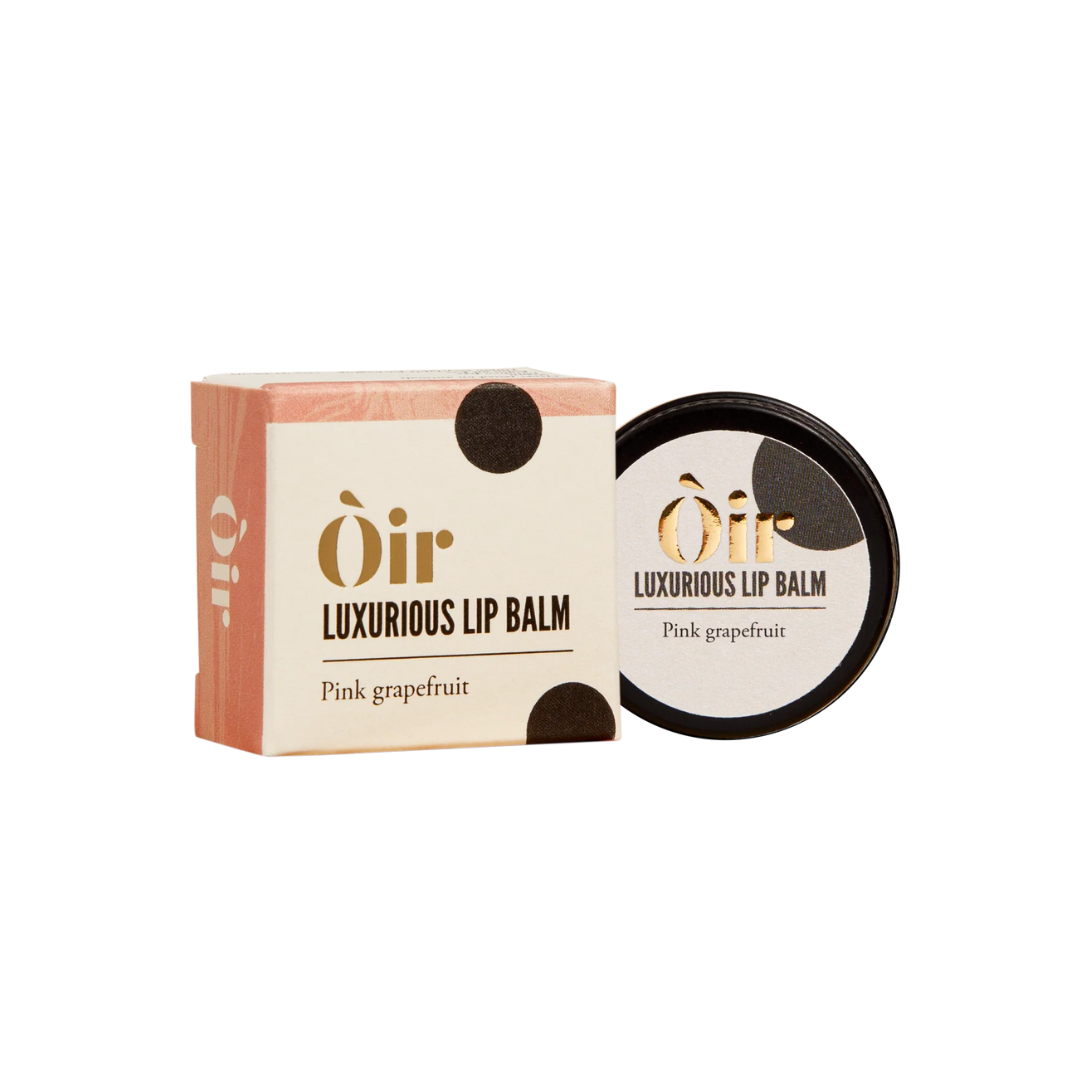 Õir luxurious lip balm with packaging on a white background