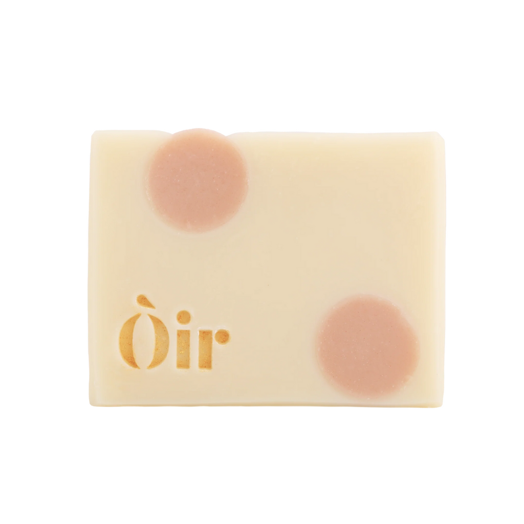 Bar of soap with 'Oir' branding on a white background