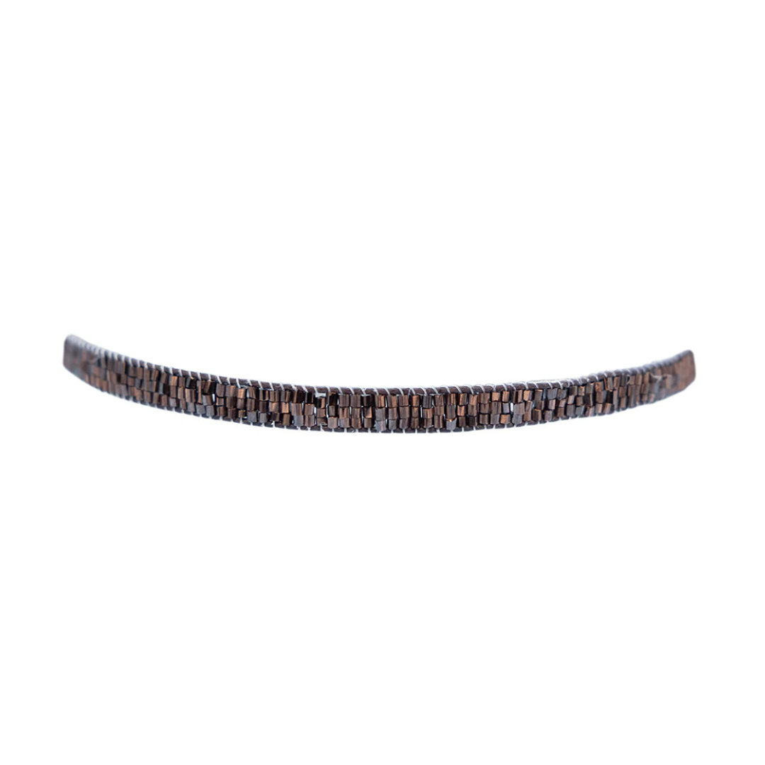 Solid Beaded Bracelet - Bronze