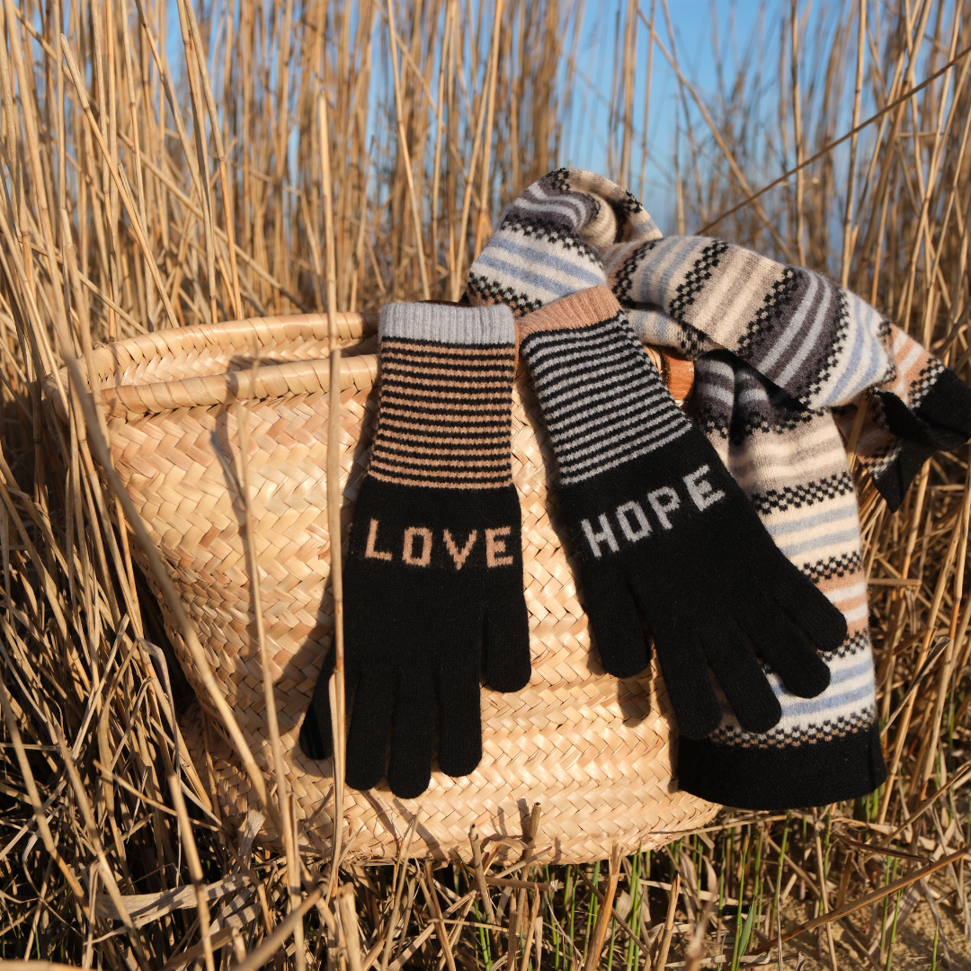 Love and Hope  Gloves - Fossil
