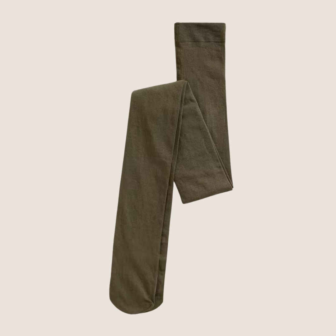 Patty Plain Tights - Khaki Green