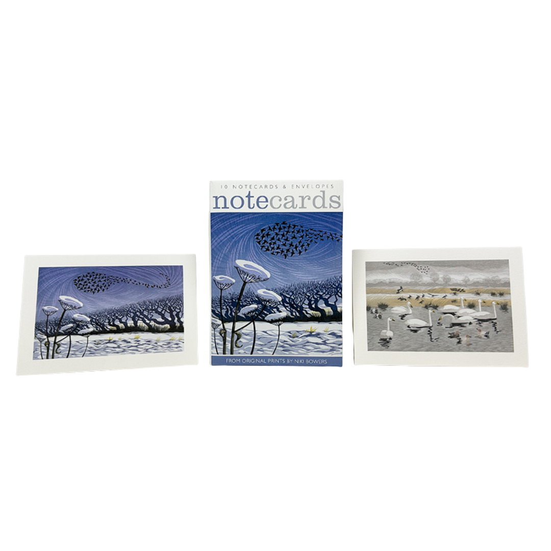 Niki Bowers Notecards - Snow Starlings & Seven Swans - Set of 10