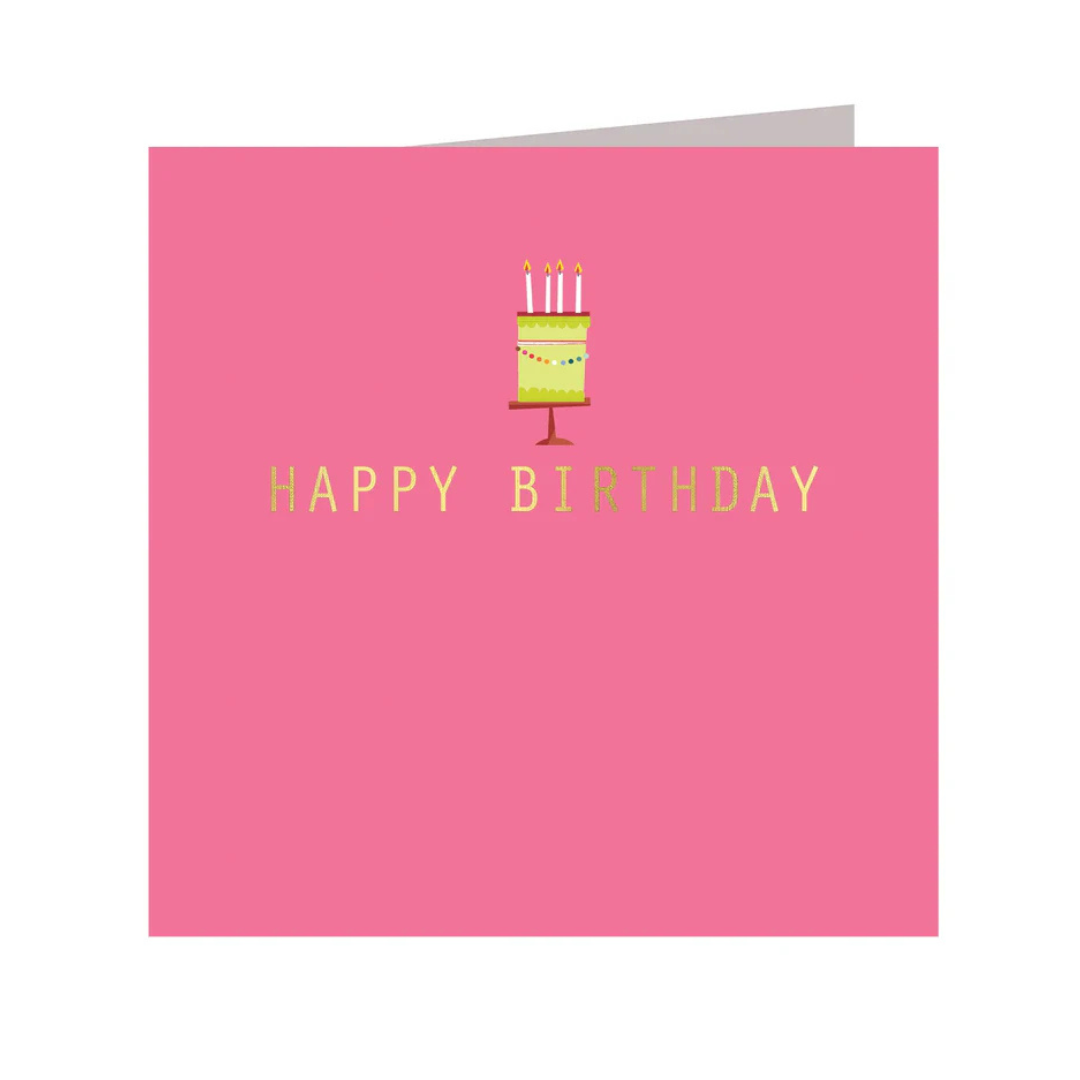 Happy Birthday Card - Foiled Birthday Cake
