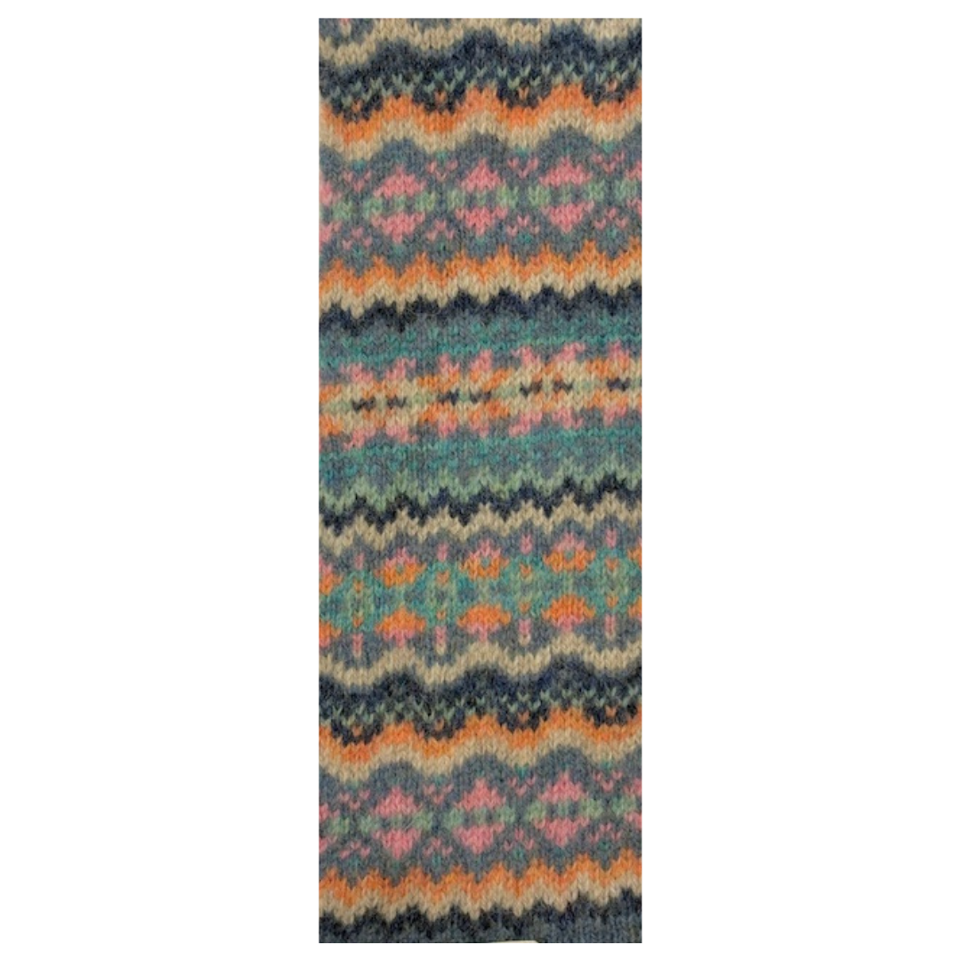 Multicolored patterned rug on a white background