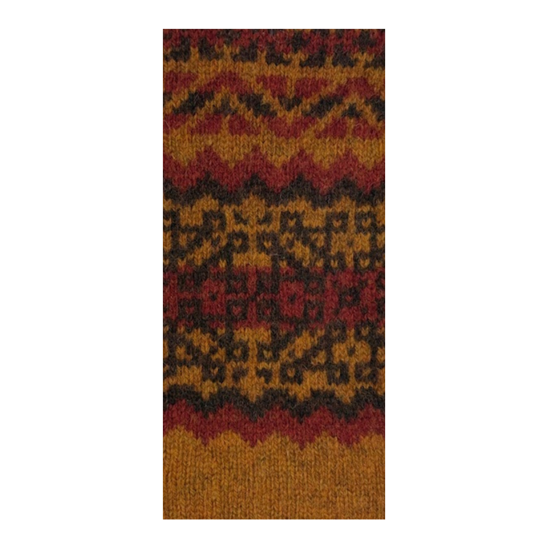 Men's Fairisle Contrast Yoke Jumper - Amber