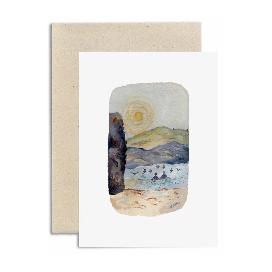 Greeting Card - Sundown Swim