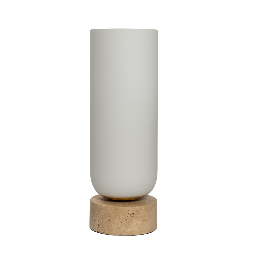 Table lamp with stone base 
