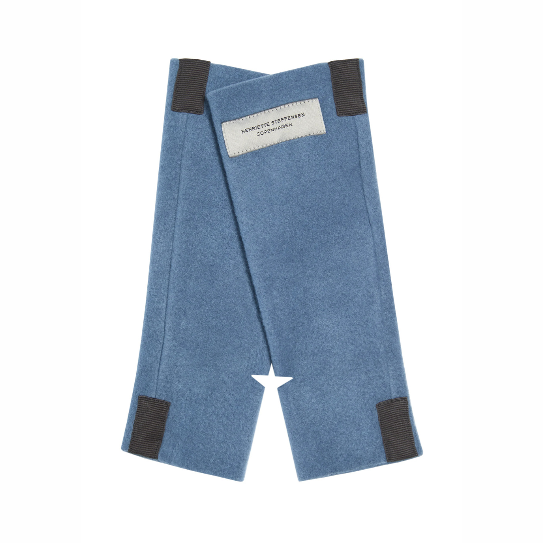 Soft blue fleece wrist warmers 