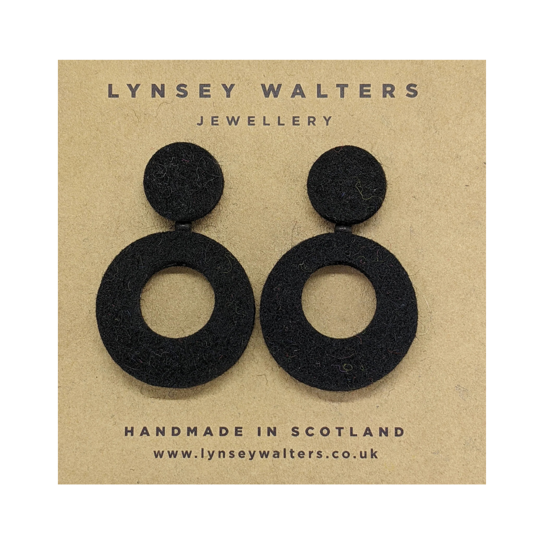 Retro Hoop Earring - Black
