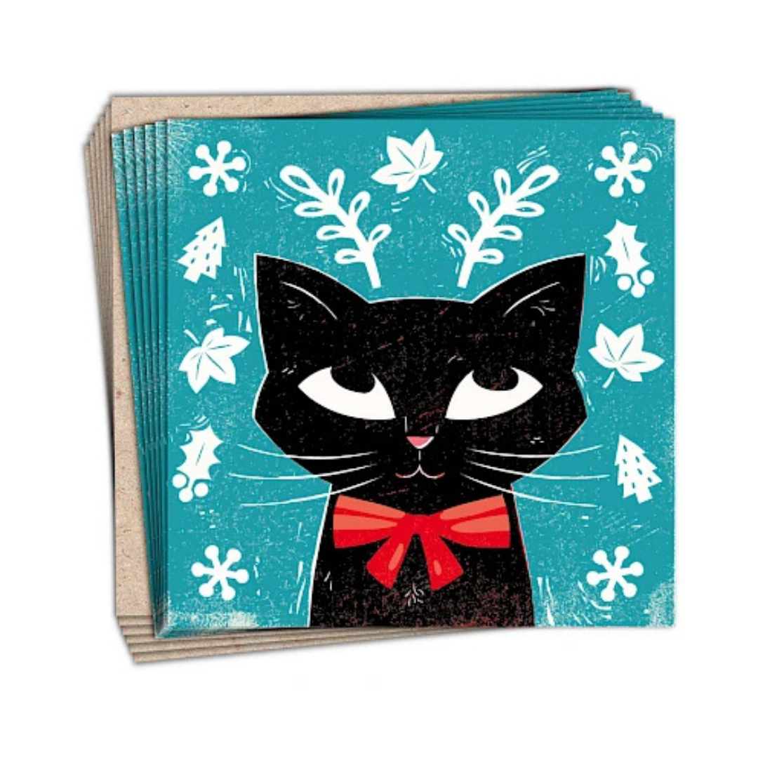 Christmas Cards Pack of 6 - Christmas Cat