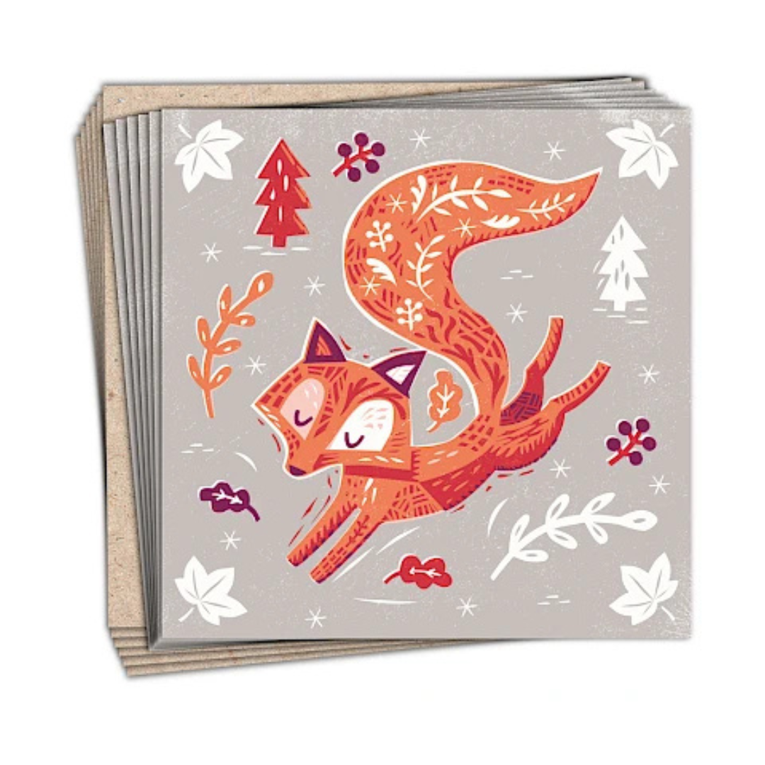 Christmas Cards Pack of 6 - Festive Fox
