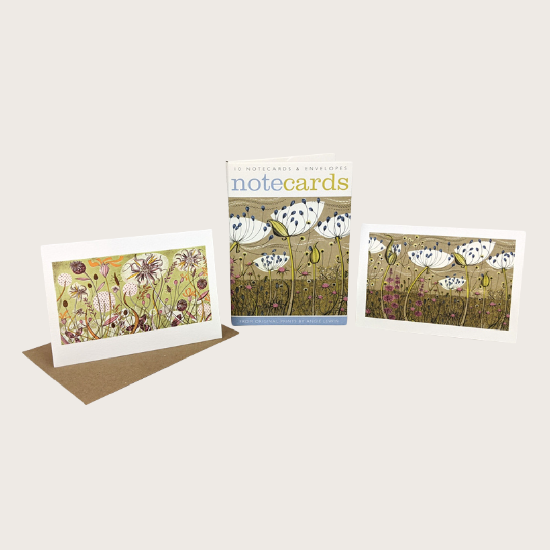 Angie Lewin Set of 10 Notecards - Agapanthus / Autumn Spey