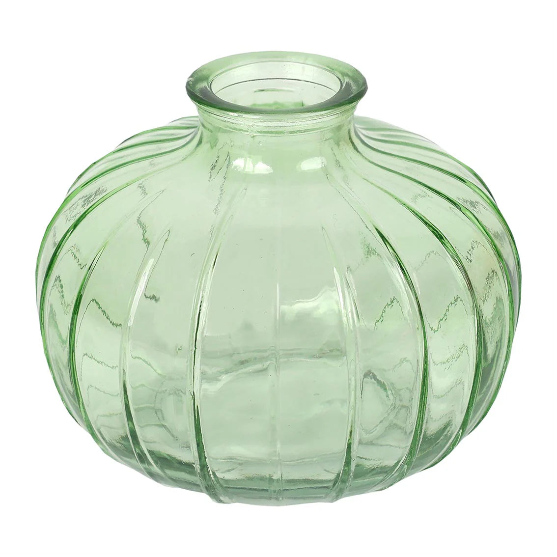 Glass Bud Vase - Round - Green - 8cm