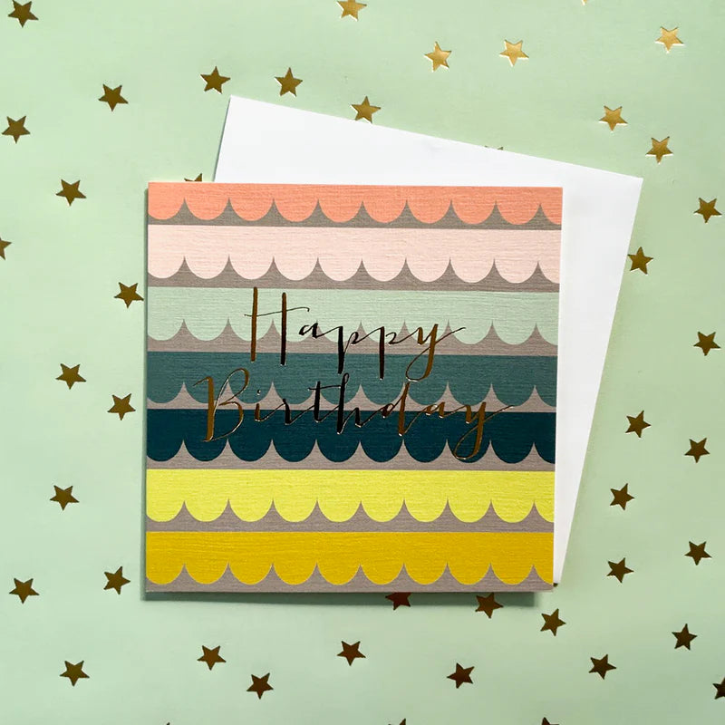 Happy Birthday Card - Scalloped