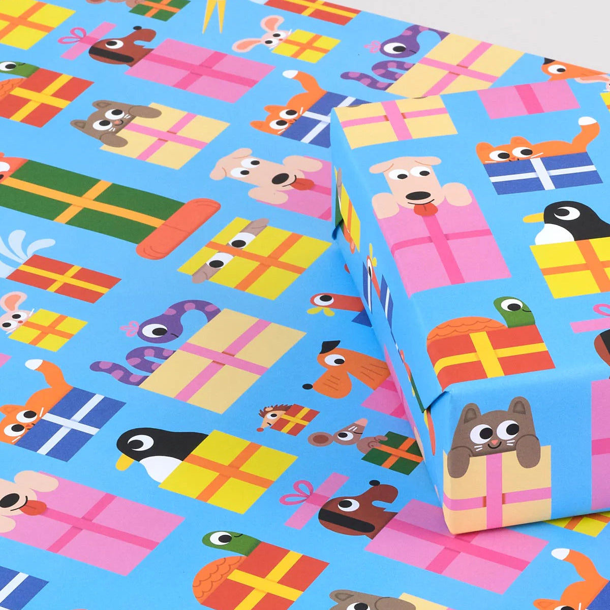 Wrapping Paper - 3 Sheets - Birthday Animals