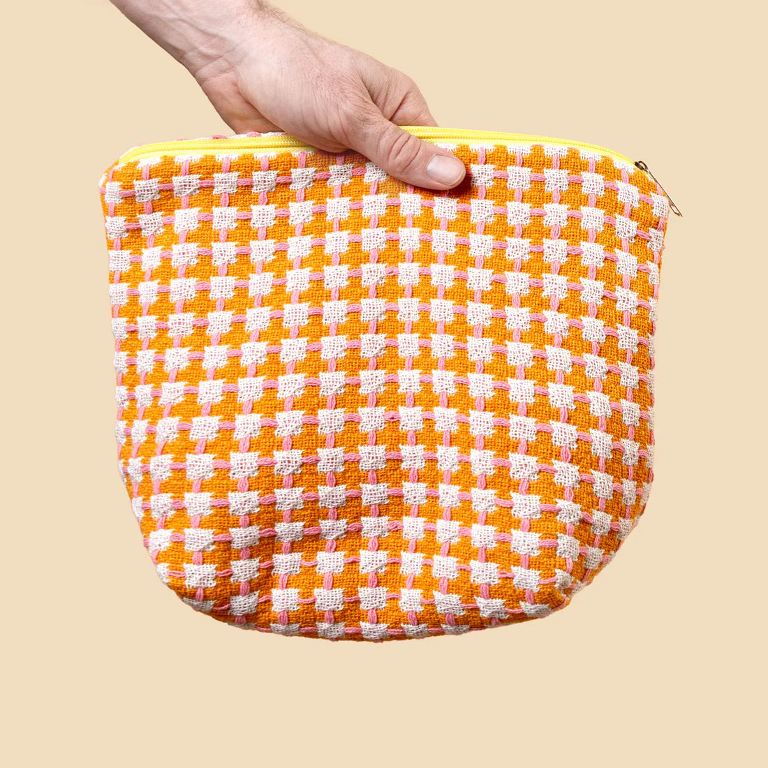 Recycled Cotton Wash Bag - Orange & Pink