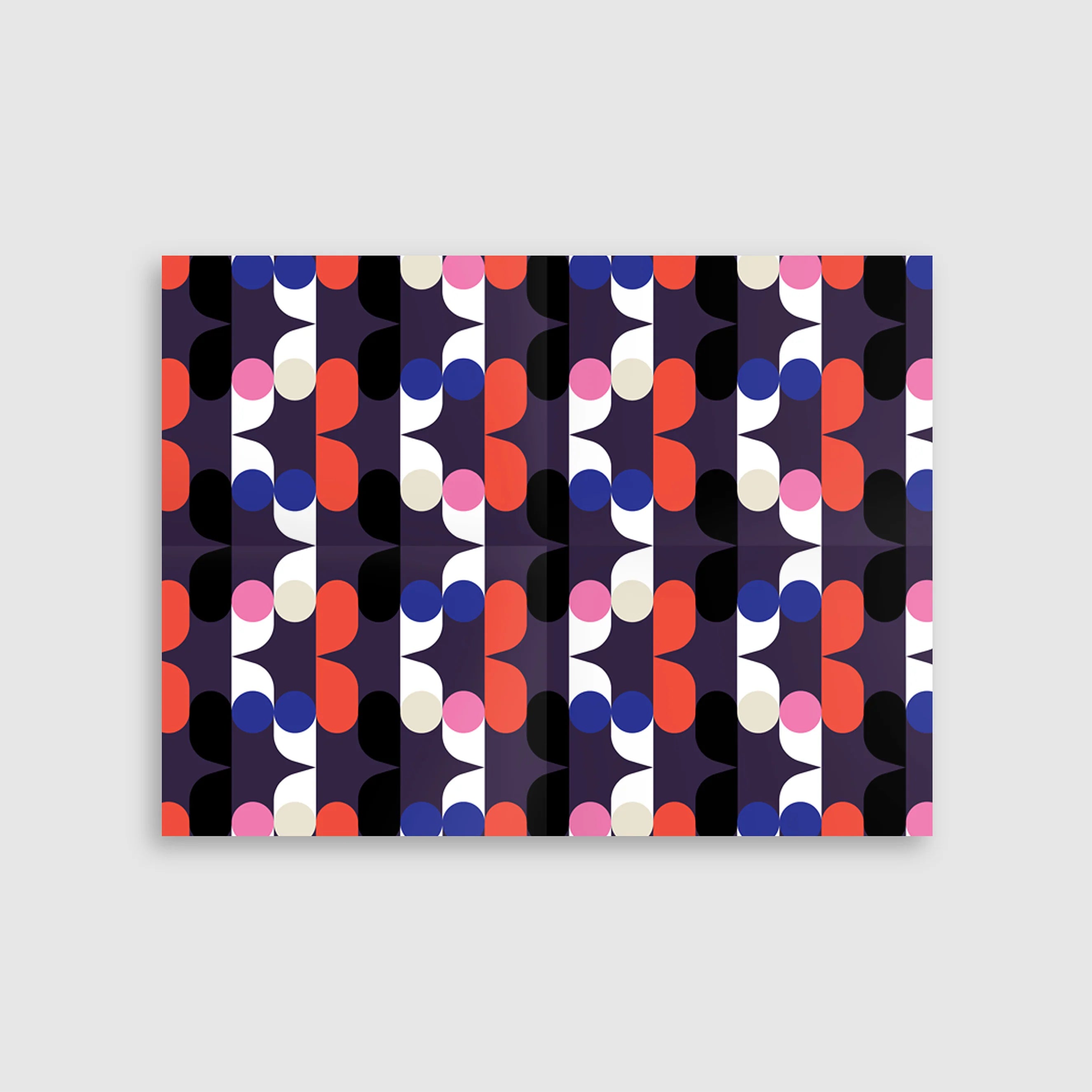 Colorful geometric pattern on a gray background