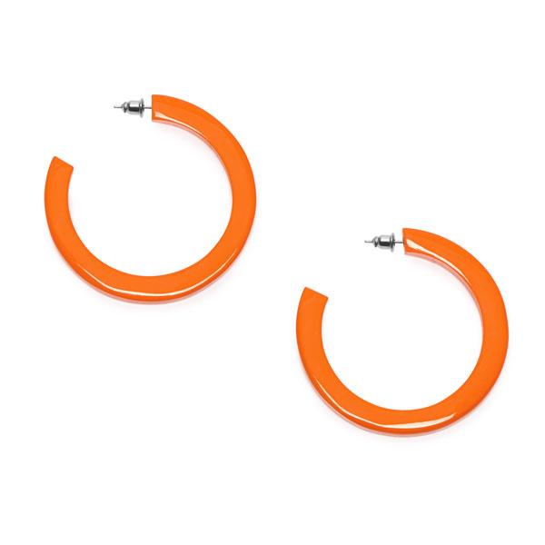 Horn Statement Hoop Earrings - Orange