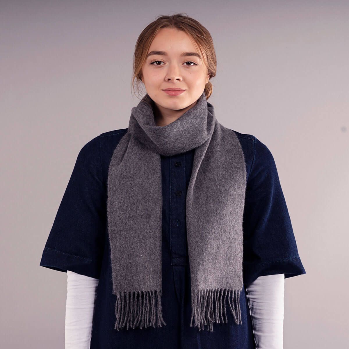 Bowhill Lambswool Scarf - Steel