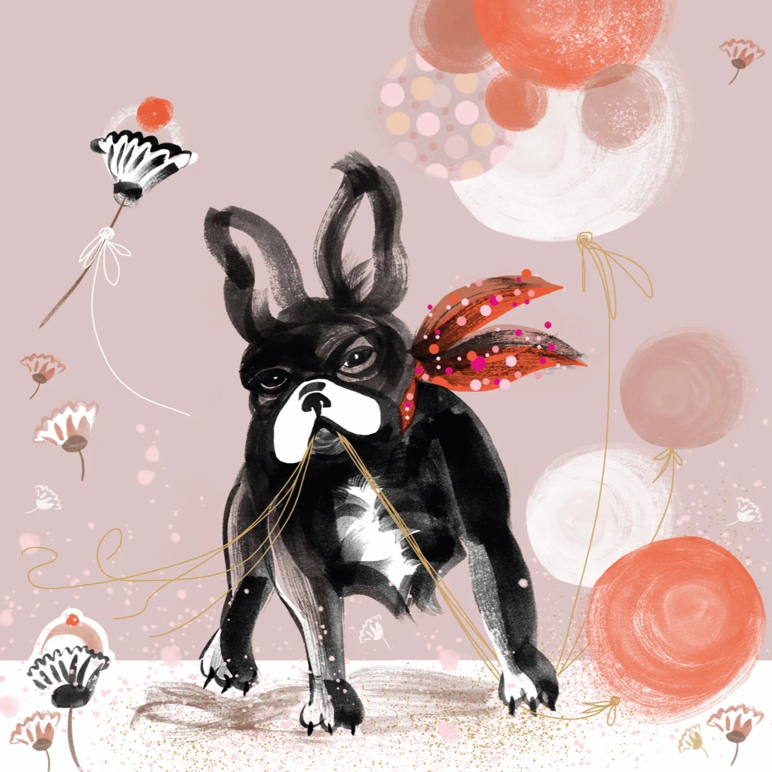 Dashing Dogs - French Bulldog Card