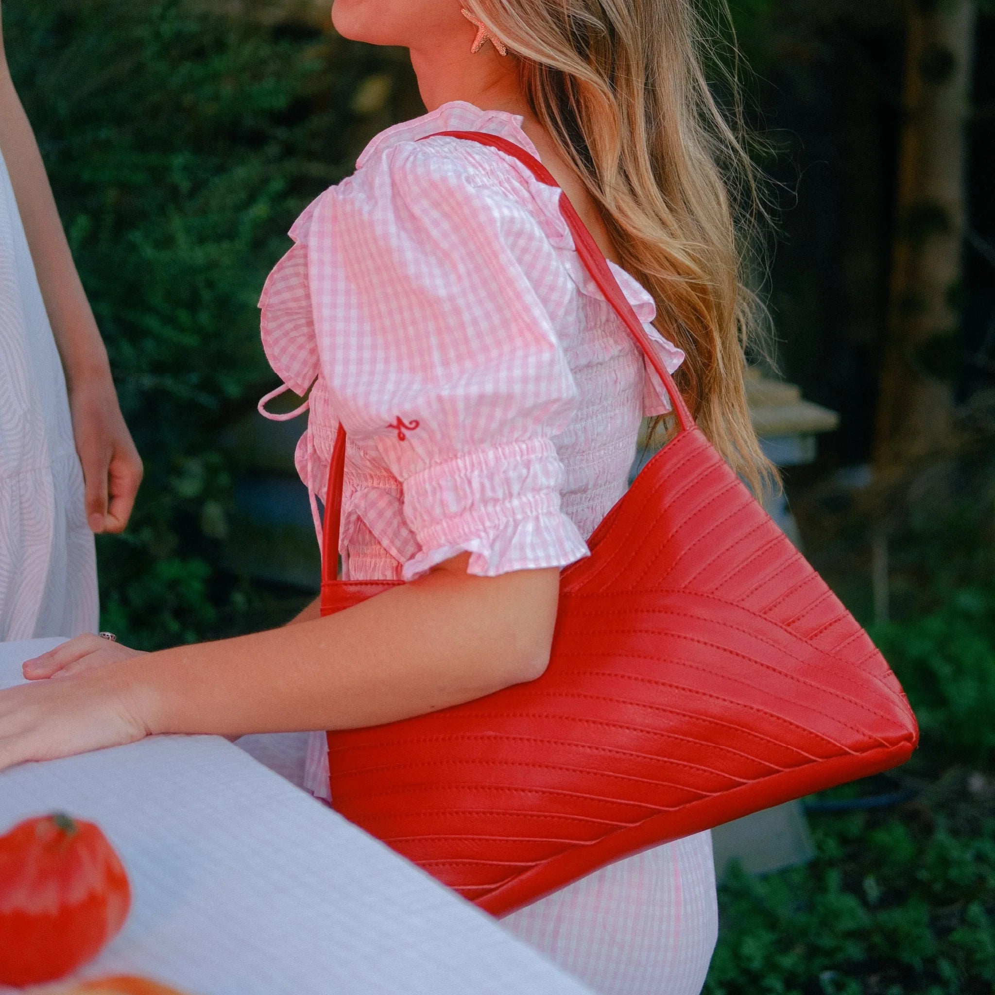 Crisscross Shoulder Bag - Tomato