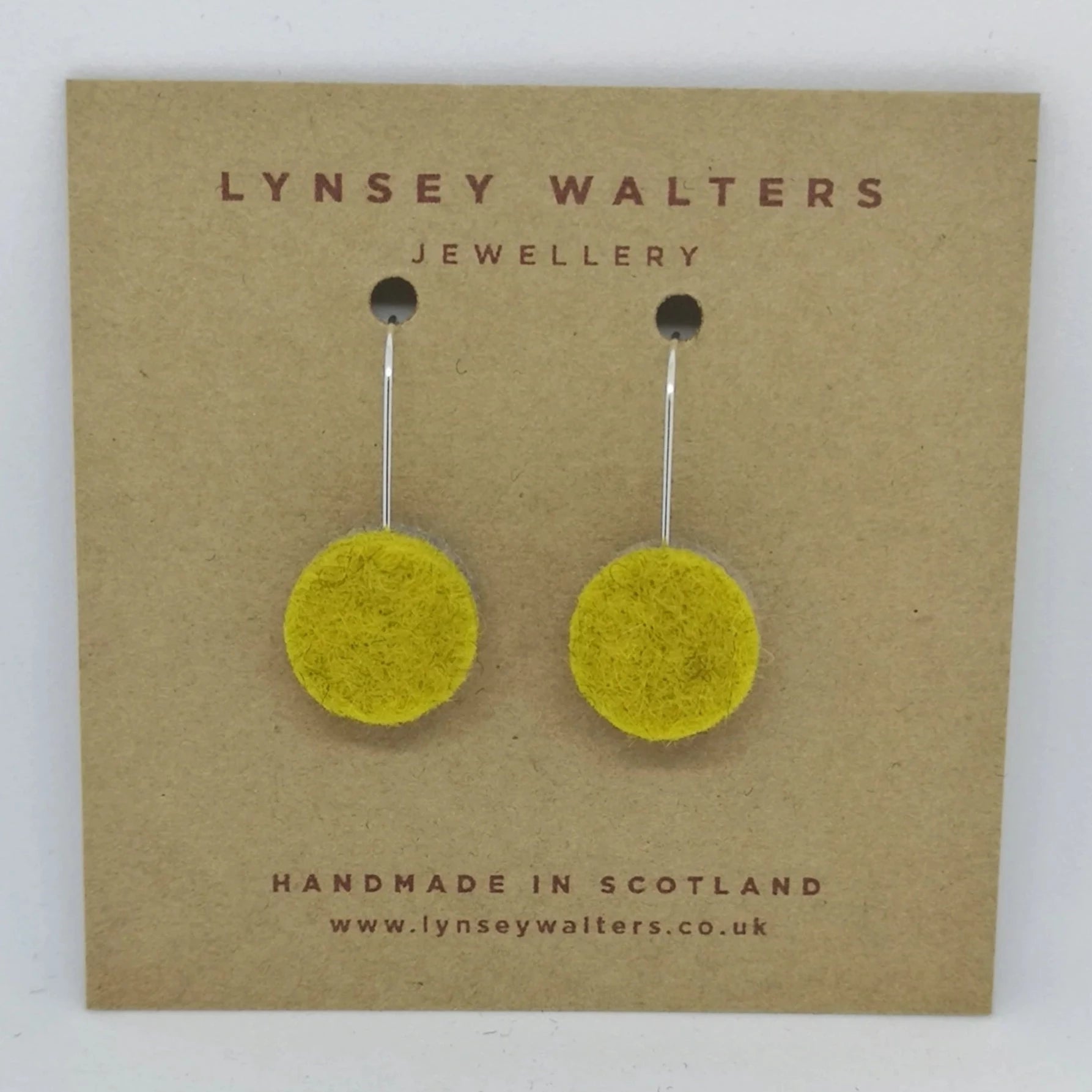 Drop Dot Earrings - Mustard