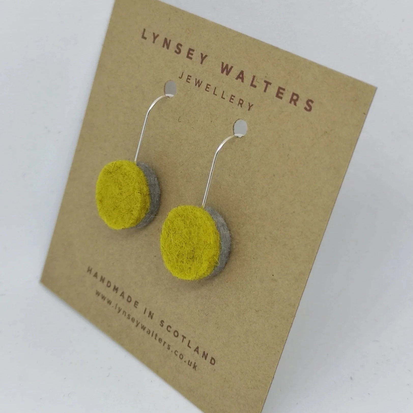 Drop Dot Earrings - Mustard