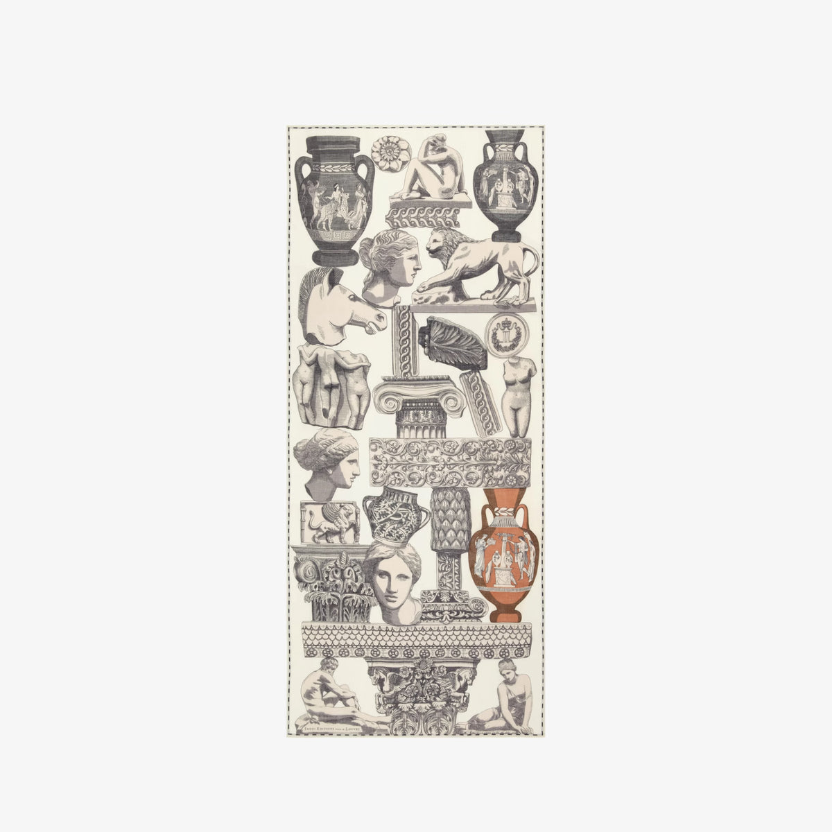 Decorative panel with classical design elements on a white background