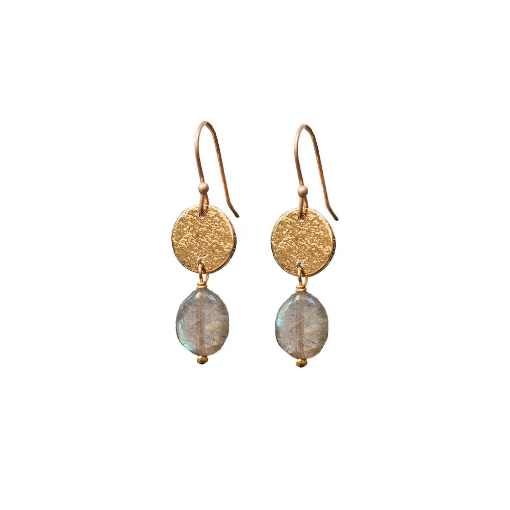 Harmonia One Stone Labradorite Earrings