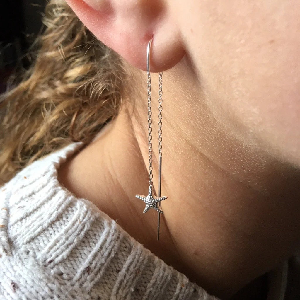 Drop starfish earrings