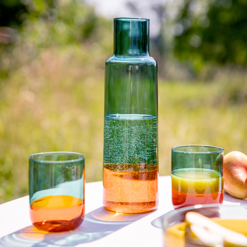 Set of 2 Drinking Glasses - Amber